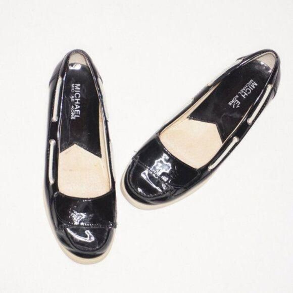 Michael Kors Black Patent Leather Topsider/Loafers - Picture 5 of 7